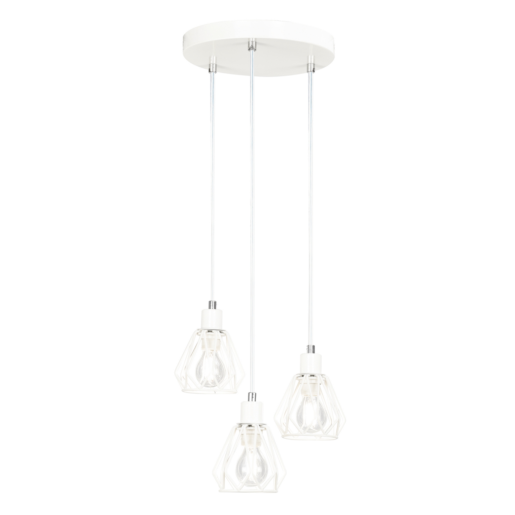 Tempo-Kondela Visící lampa, bílá/kov, OKIRA TYP 1
