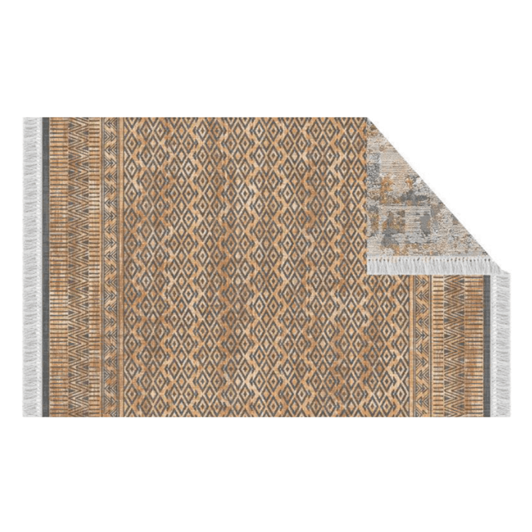 Tempo-Kondela Obojstranný koberec, vzor/hnedá, 80x150, MADALA