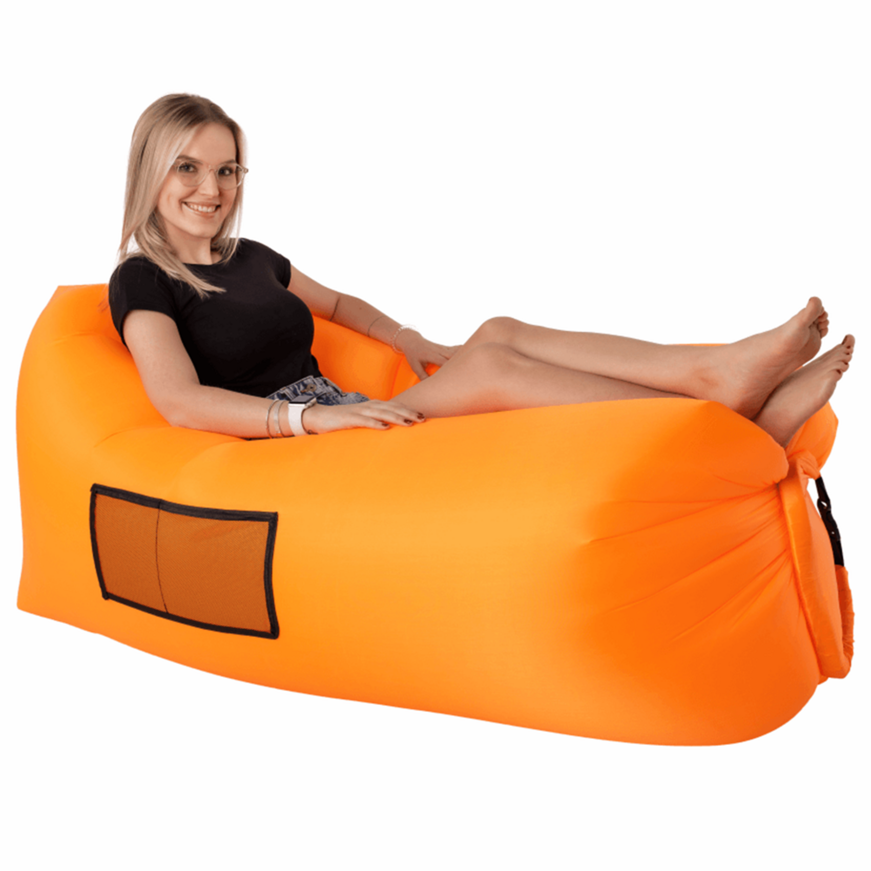 Tempo-Kondela Nafukovací sedací vak/lazy bag, oranžová, LEBAG