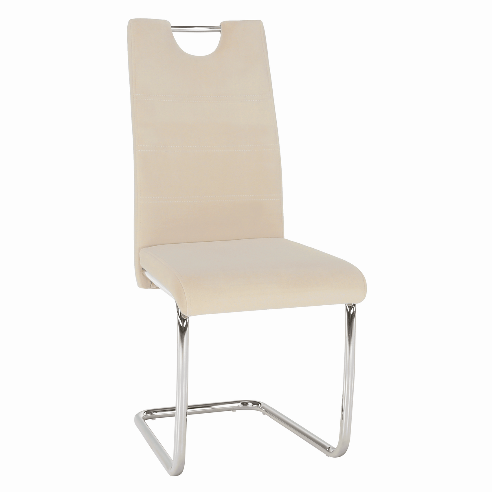 Tempo-Kondela Jedálenská stolička, béžová Dulux Velvet látka/svetlé šitie, ABIRA NEW