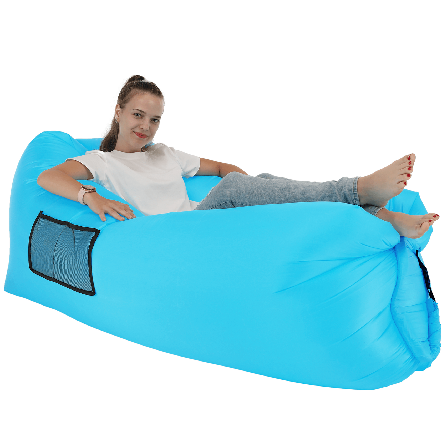 Tempo-Kondela Nafukovací sedací vak/lazy bag, modrá, LEBAG