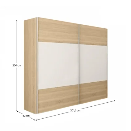 Spálňový komplet (posteľ 180x200 cm), dub sonoma/biela, GABRIELA NEW gabriela-skrina-new-nahrada-koty