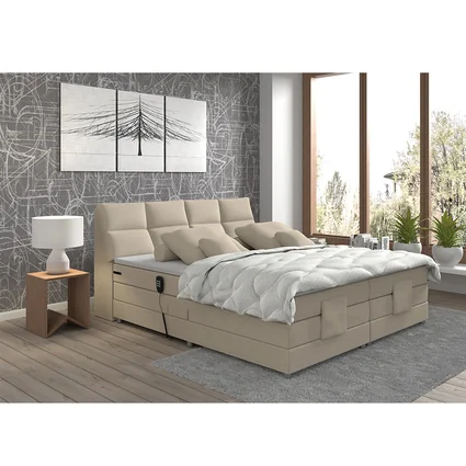 Elektrická polohovacia posteľ, boxspring, béžová, 180x200, GERONA NEW gerona-new-bezova-180-160x200-interier