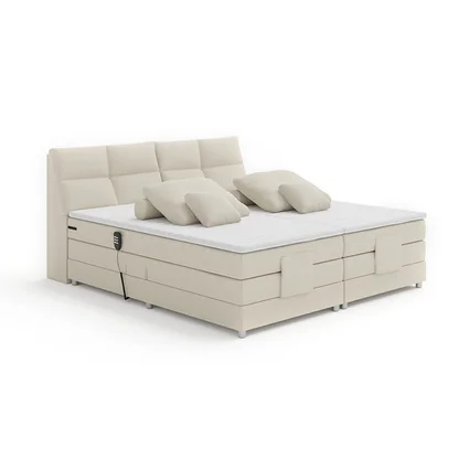 Elektrická polohovacia posteľ, boxspring, béžová, 180x200, GERONA NEW gerona-new-u-foto-1