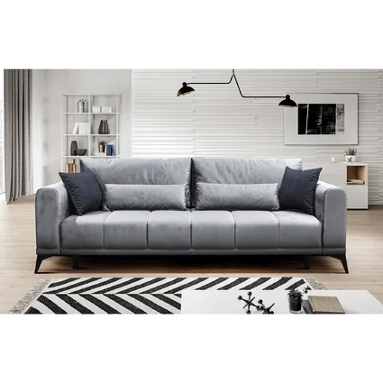 Rozkladacia pohovka svetlosivá sivá GRACE BIG SOFA v modernom obývacom priestore