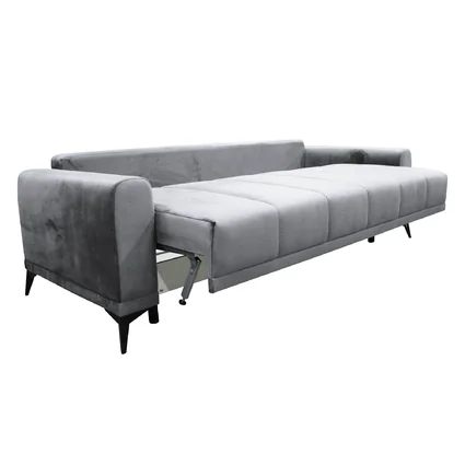 Svetlosivá rozkladacia pohovka GRACE BIG SOFA v rozloženom stave