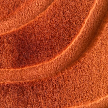Detailný záber na tehlový koberec s 3D vzorom PUFIN TYP 2