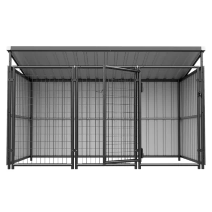 Kovová voliéra pre psa v antracitovej farbe s rozmermi 191,5x125x100 cm, model DOGNY TYP 5.