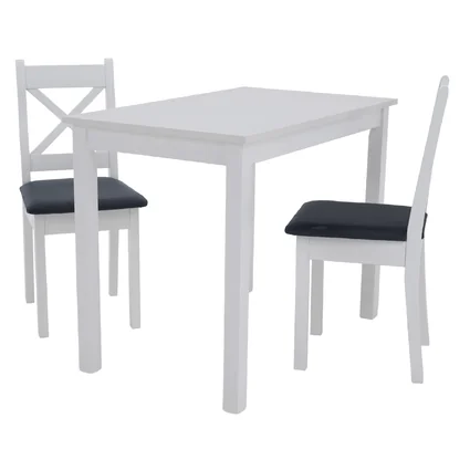 Jedálenský stôl s dvoma stoličkami, biela farba, rozmery 100x60 cm, model MONAN VI RP1