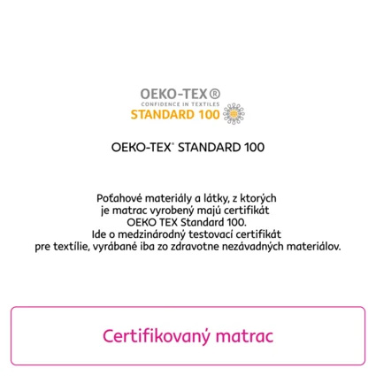 Certifikovaný matrac s OEKO-TEX Standard 100