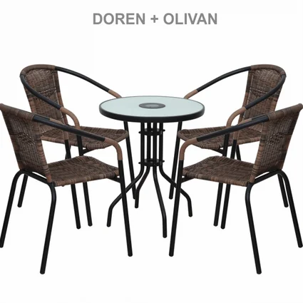 Stohovateľná stolička, hnedá/čierny kov, DOREN stohovatelna-stolicka-hneda-doren-09