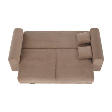 Extra priestranná svetlohnedá pohovka s vankúšmi, pohľad zhora, model GILEN BIG SOFA.