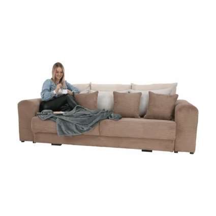 Extra priestranná pohovka, svetlohnedá/béžová/krémová, GILEN BIG SOFA gilen-big-sofa-sv-hneda-bezova-krem-model-03