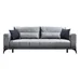 Svetlosivá rozkladacia pohovka GRACE BIG SOFA s čiernymi nohami a vankúšmi.