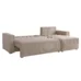 Univerzálna sedacia súprava sivobéžová Taupe APERO ROH vo vysunutej polohe s rozmermi 203 cm x 124 cm.