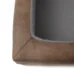 Detail sedacej súpravy v hnedej a svetlofialovej látke, pravá strana, model LANZA.