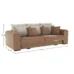 Extra priestranná pohovka GILEN BIG SOFA vo svetlohnedej, béžovej a krémovej farbe s rozmermi a vankúšmi.