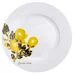 Porcelánový tanier s motívom citrónového stromu a žltými citrónmi na okraji. Dizajn je doplnený nápisom 'Lemon tree'.