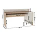 Rozmery PC stola TEZRO NEW v dekore dub sonoma a bielej farbe