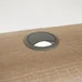 Detail káblového otvoru na PC stole z dubu sonoma s kovovým okrajom