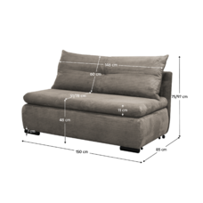 Fotoliu extensibil, gri-bej Taupe, KENY 2R