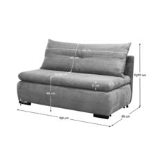 Fotoliu extensibil, gri deschis, KENY 2R