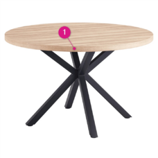 Jedálenský stôl, dub sonoma/čierna, priemer 120 cm, MEDOR P3, poškodený tovar