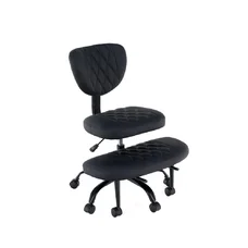 Ergonomski klečalni stol, črno eko usnje/črna, SAMER