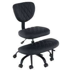 Ergonomski klečalni stol, črno eko usnje/črna, SAMER