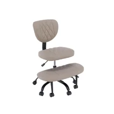Ergonomikus térdeplőszék, szürkésbarna Taupe ekobőr/fekete, SAMER