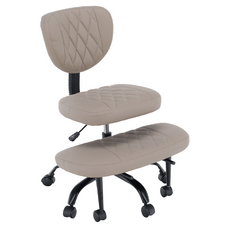 Ergonomikus térdeplőszék, szürkésbarna Taupe ekobőr/fekete, SAMER