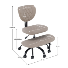 Ergonomikus térdeplőszék, szürkésbarna Taupe ekobőr/fekete, SAMER
