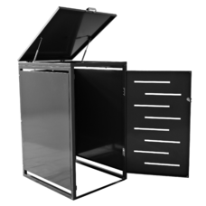Ocelový box na odpadkový koš, antracitová, BASUR TYP 1