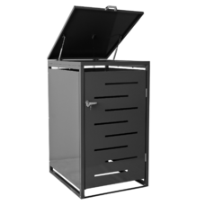 Ocelový box na odpadkový koš, antracitová, BASUR TYP 1