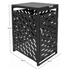 Ocelový box na odpadkový koš, antracitová, ZATUR TYP 1
