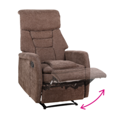 Fotoliu pentru relaxare, material textil maro, KOMFY NEW