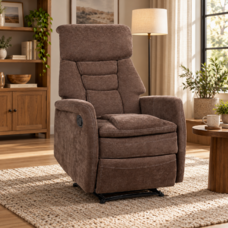 Fotoliu pentru relaxare, material textil maro, KOMFY NEW