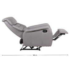 Fotoliu pentru relaxare, piele ecologică gri, KOMFY NEW