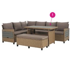 Záhradný ratanový set, svetlohnedá/sivá, TAGULA P1, poškodený tovar