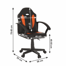 Kancelárske kreslo, ekokoža čierna/oranžová, MADAN NEW P1, poškodený tovar