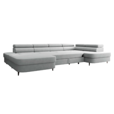 Rohová sedací souprava, světle šedá, pravá, PIAMI U ROH